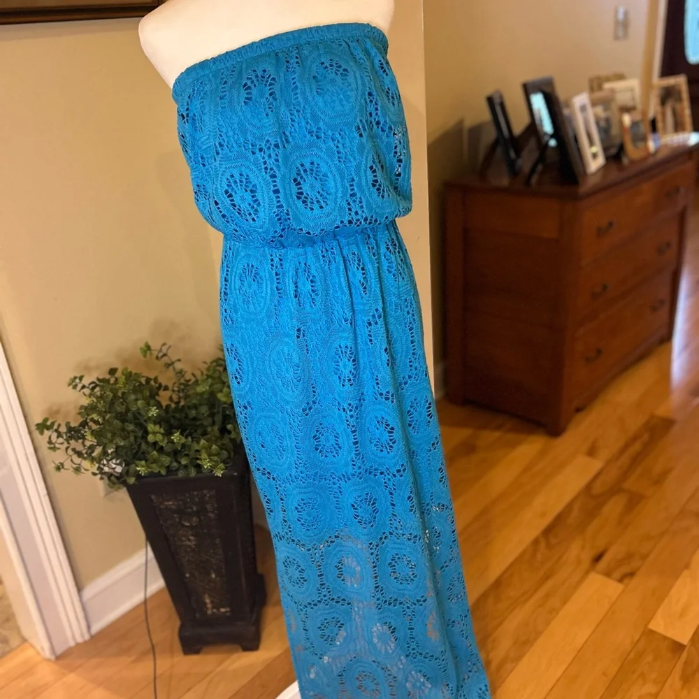 Lilly Pulitzer Emmett Women’s Strapless Dress in Blue - Picture 9 of 14